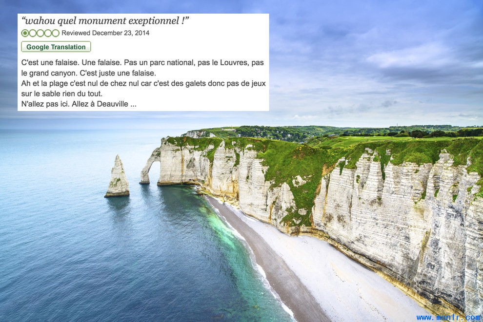 Étretat: «C'est juste une falaise.»